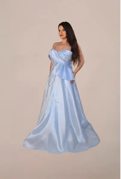 Rochie Lunga cu Corset "Linda", Albastra - S