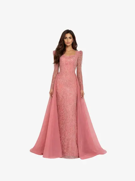 Rochie Lunga cu Trena "Jade", Roz - M