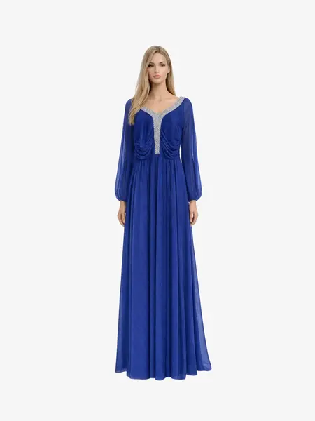 Rochie Lunga “Hestia”, Albastru - 3XL