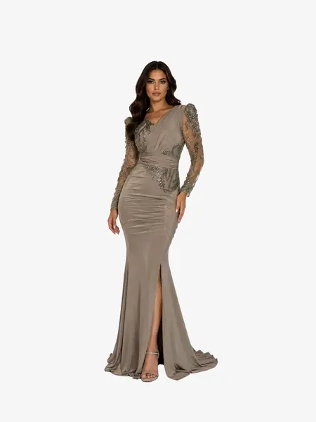 Rochie Lunga "Iazira", Gri - 3XL