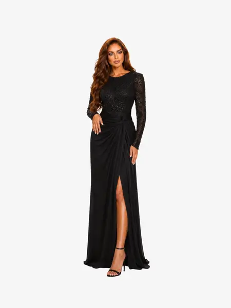 Rochie Lunga “Illona”, Negru - (Video) - XL