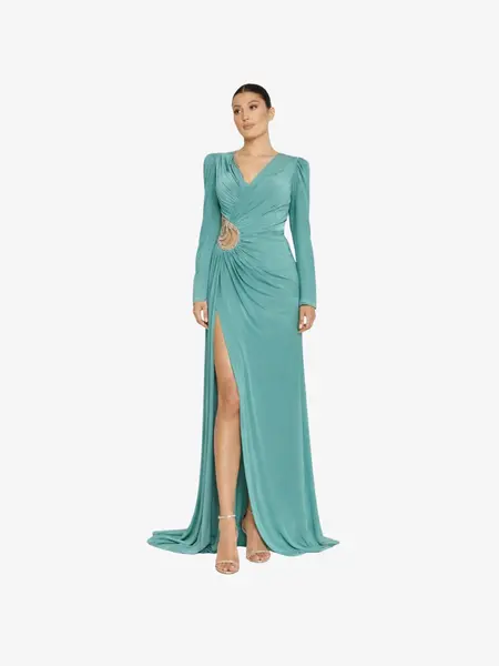 Rochie Lunga "Irma", Turcoaz - XXL