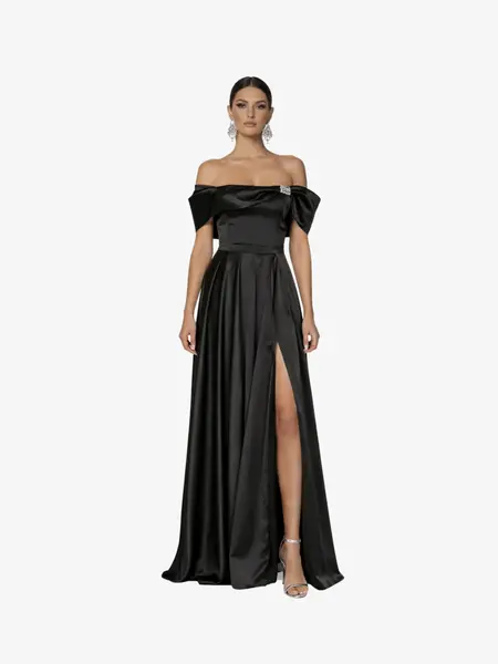 Rochie Lunga " Isadora", Neagra - negru / XXL