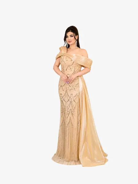 Rochie Lunga "Leyla Royale", Bej - M