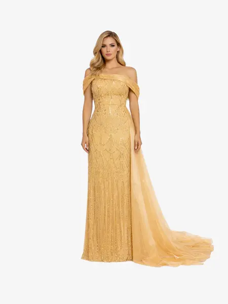 Rochie Lunga "Leyla Royale", Bej - S