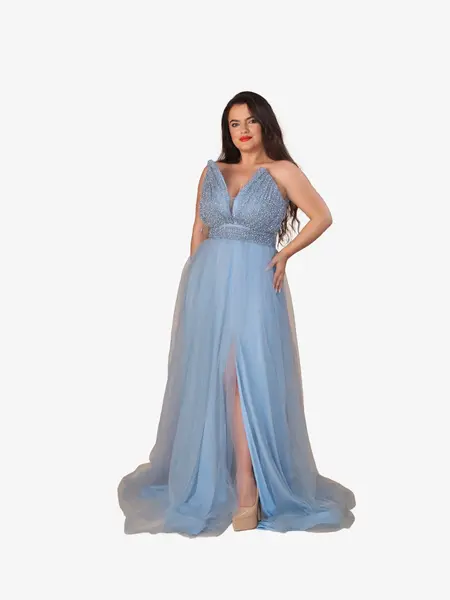 Rochie Lunga “Luisa”, Albastru - Albastru / S