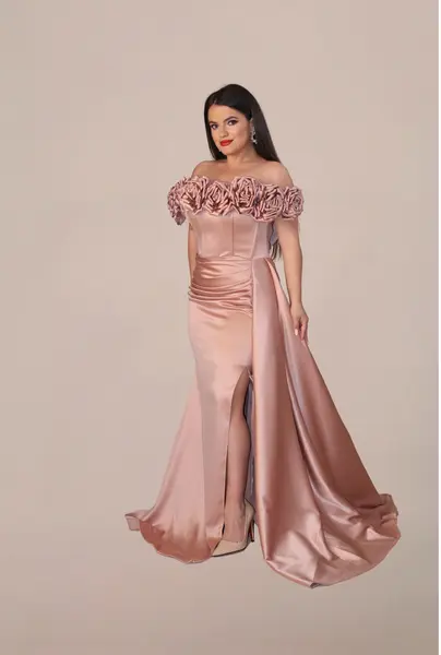 Rochie Lunga "Luiza Luxury", Maro - 3XL