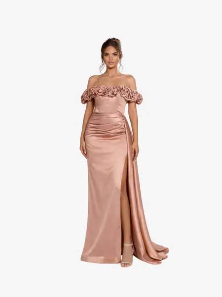 Rochie Lunga "Luiza Luxury", Maro - 3XL
