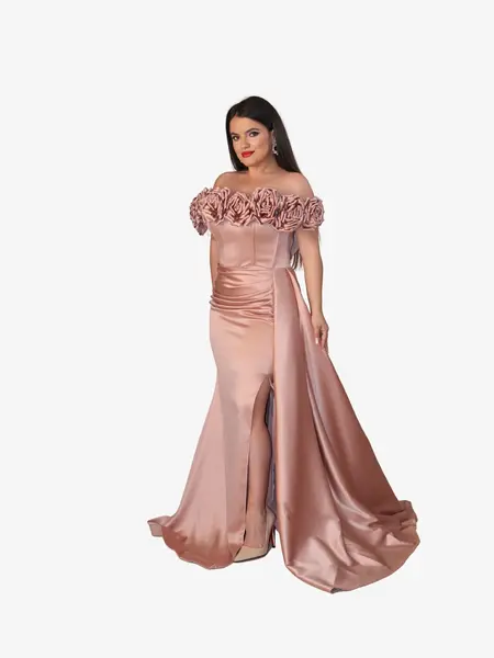 Rochie Lunga "Luiza Luxury", Maro - XXL