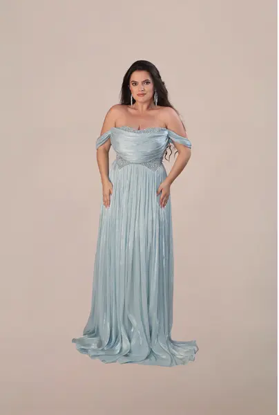 Rochie Lunga “Marisa”, Baby Blue - L