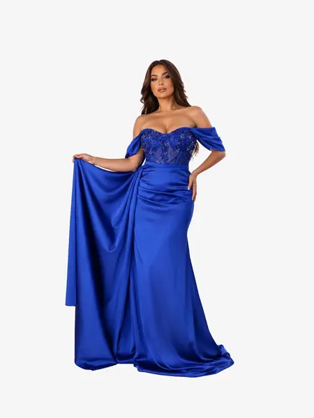 Rochie Lunga "Melody", Albastra - M