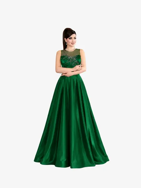 Rochie Lunga "Nelly", Verde - M