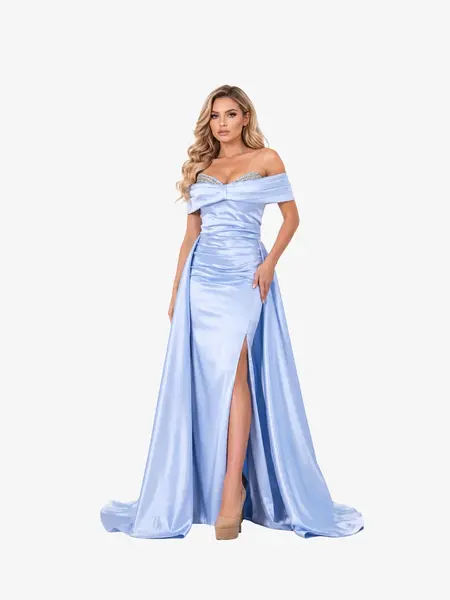 Rochie Lunga “Onyela”, cu Trena Albastru - M