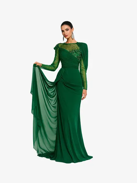Rochie Lunga "Sahara", Verde - Green / S