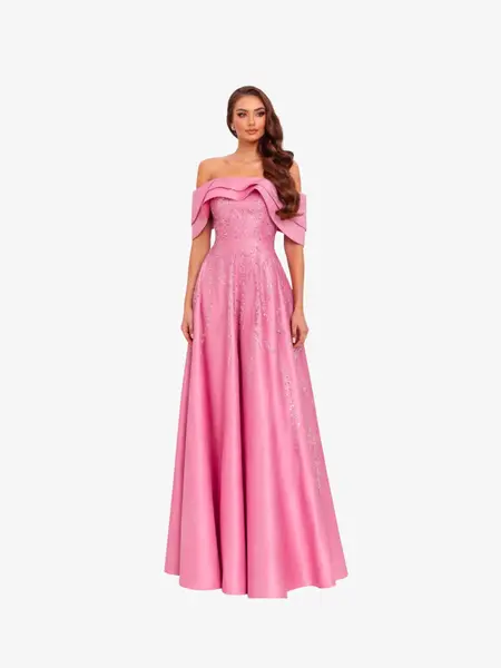 Rochie Lunga "Tamina" Roz - S