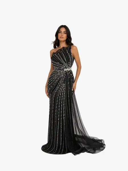 Rochie Lunga "Velorya Luxury", Negru - XL