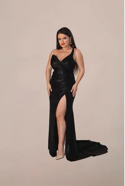 Rochie Lunga "Zaira", Negru - M