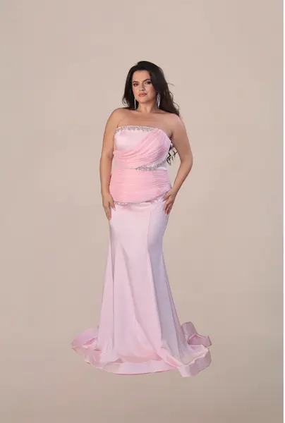 Rochie Luxury cu Corset “ Damasc”, Roz - L