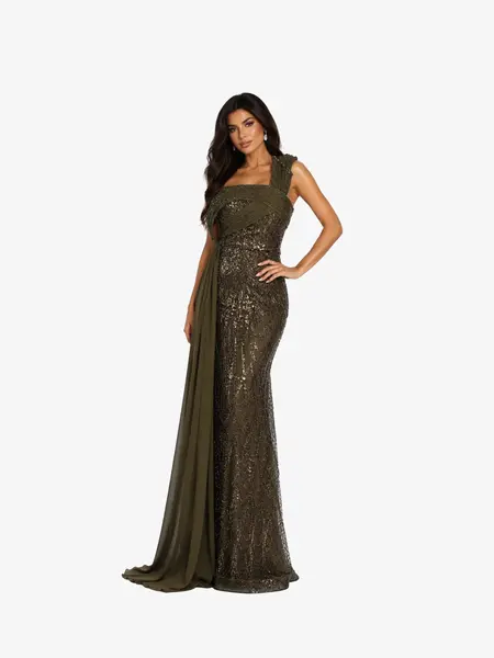 Rochie Luxury “Farya”, Verde Oliv Inchis - M