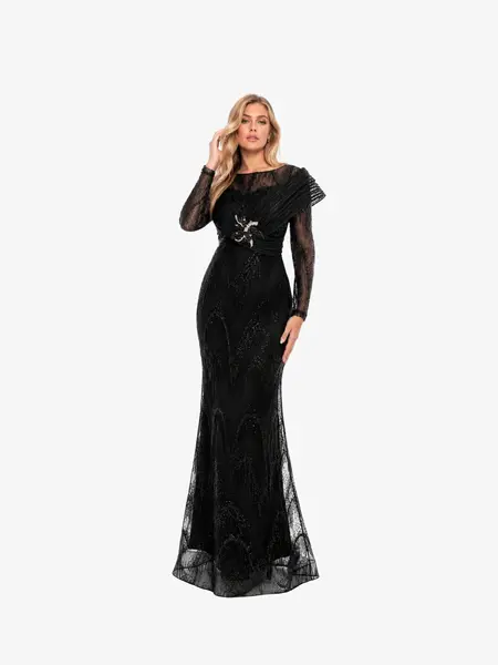Rochie Luxury “Persia”, Negru cu Cristale - XXL