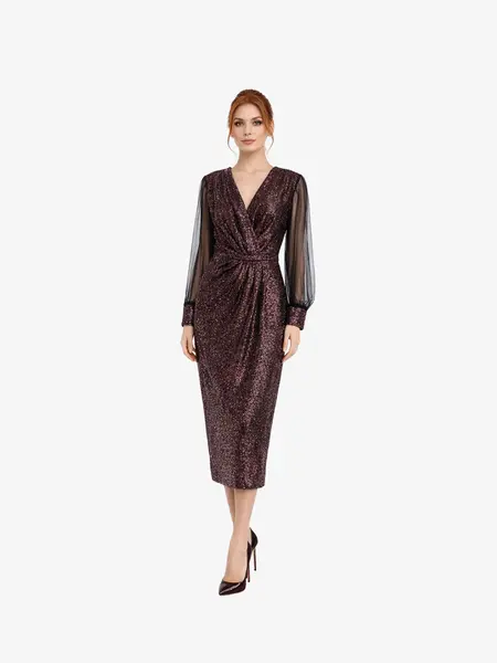 Rochie Midi “Fedora”, Burgundi - S