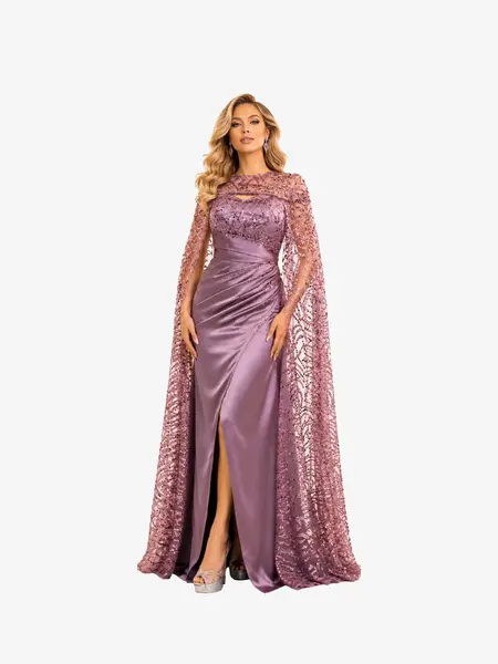 Rochie "Polina" Mov cu Capa detasabila - M