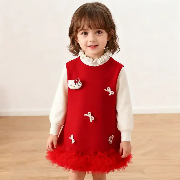 Rochie Rosie Fetite Hello Kitti - 6-7 ani
