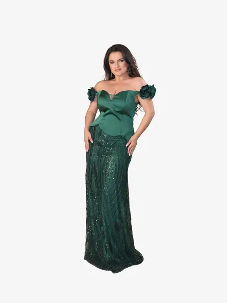 Rochie tip Compleu Elegant “Margot”, Verde - L