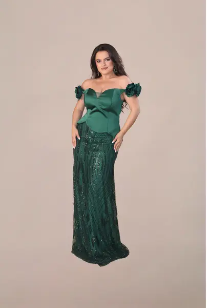 Rochie tip Compleu Elegant “Margot”, Verde - L