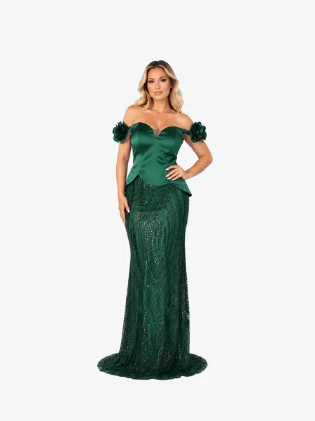Rochie tip Compleu Elegant “Margot”, Verde - XL