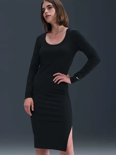 Rochie W Nsw Nk Chll Knt Ls Midi Drss