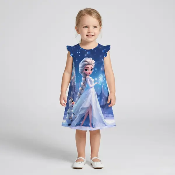 Rochiță Albastra Fetite Prințesa Elsa - 2-3 ani