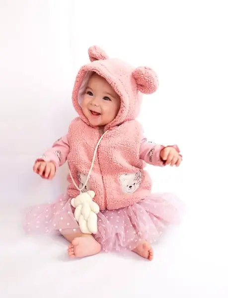 Rochita bebe din 3 piese PINK - 6-9 luni