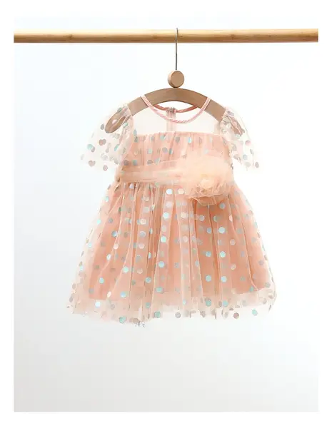 Rochita cu tulle si buline Ana, corai