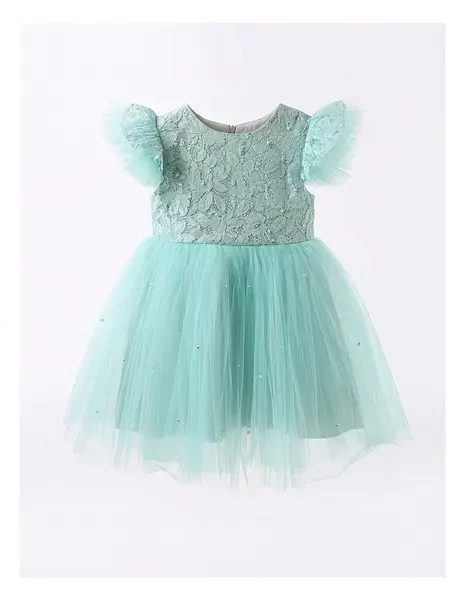 Rochita cu tulle Zara, model verde