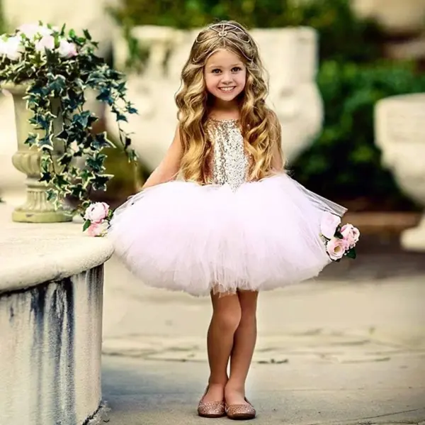Rochita de ocazie PRINCESS - roz / 18-24 luni