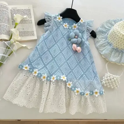 Rochita Fetite Albastra cu Tulle Amalia - 2-3 ani