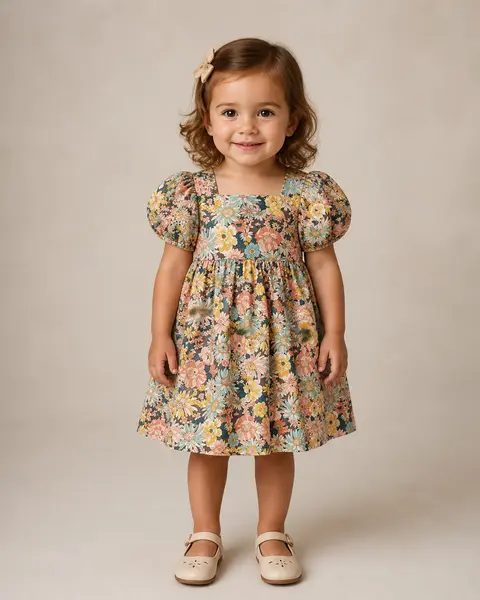 Rochiță Fetițe cu Imprimeu Floral Natalia - 6-7 ani