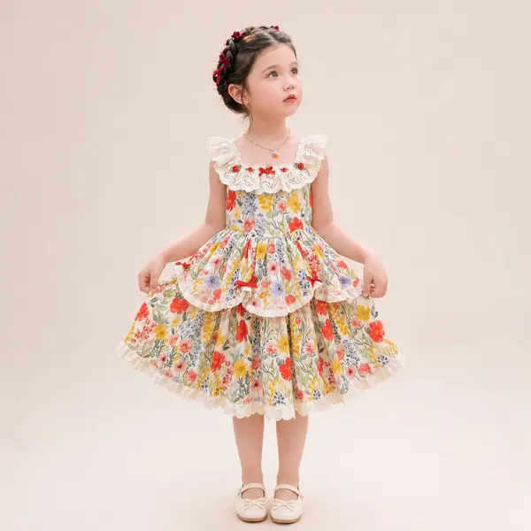 Rochiță Florală pentru Fetițe Multicolor Thea - 2-3 ani