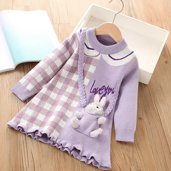 Rochita Mov Fetite Lovely - 5-6 ani