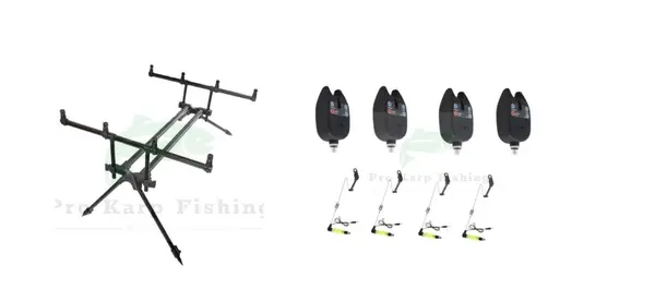 Rod Pod pescuit prokarpfishing ,cu 4 Avertizori si 4 Swingere cu led