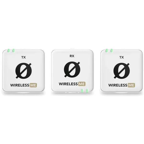 Rode Microfon Rode WIMEDUALW, omnidirectional, sistem compact de microfon wireless cu doua emitatoare pentru inregistrare pe doua canale, Alb