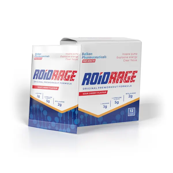 Roid Rage, Pre-Workout, Energie și Pompare, Plic, 35 g. - Sour Cherry