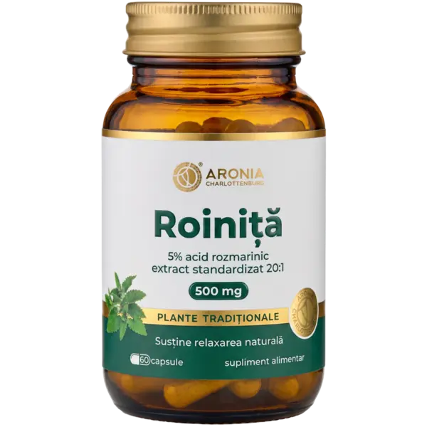 Roiniță 500 mg — 60 capsule cu extract concentrat din Roiniță pentru relaxare naturală, calm și somn odihnitor | Plante Tradiționale