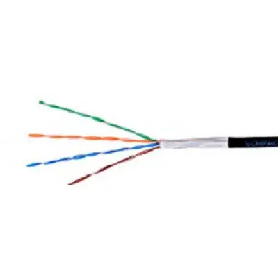 Rola 305 ml cablu U/UTP Cat.5e, 4x2xAWG24/1, PE, de exterior, negru Schrack HSEKU424E3