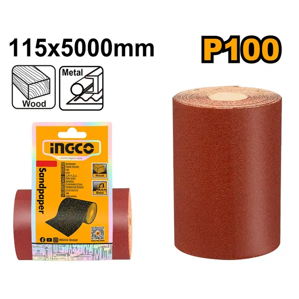 Rola de Foaie Abraziva 11.5 x 500cm P100 INGCO AKHS10065