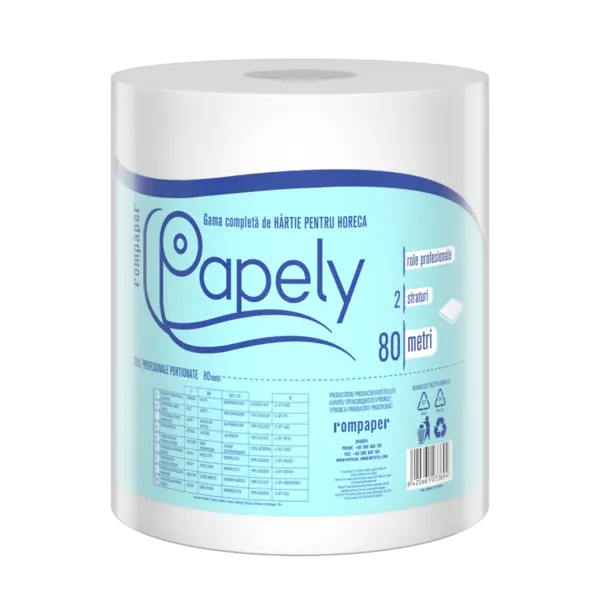 Rola prosop Papely 2 straturi 80m alb Rola prosop Papely 2 straturi 80m alb
