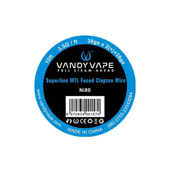 Rola Vandyvape Superfine MTL Fused Clapton Ni80 30GAx2+38ga