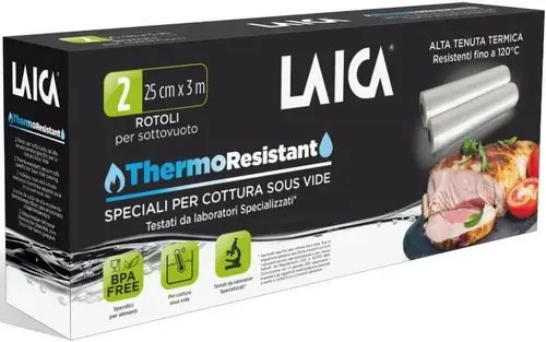Role pentru vidarea alimentelor Laica Sous Vide TR2000, 25 x 300 cm, Set 2 role