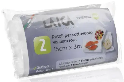 Role pentru vidarea alimentelor Laica VT3514, 15 x 300 cm, Set 2 role